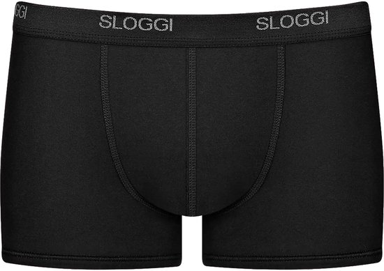 Zwarte Sloggi basic short met grijze tailleband.