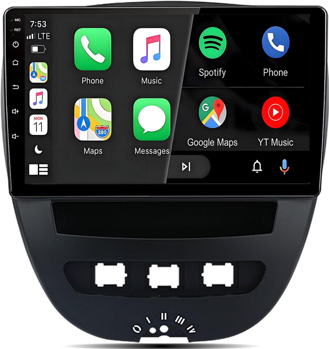 Cestovet Autoradio - Geschikt Voor Toyota Aygo Citroen C1 PEUGEOT 107 2005-2014 - Android14 - 2GB RAM + 64GB ROM - Draadloos CarPlay & Android Auto - Bluetooth & WiFi