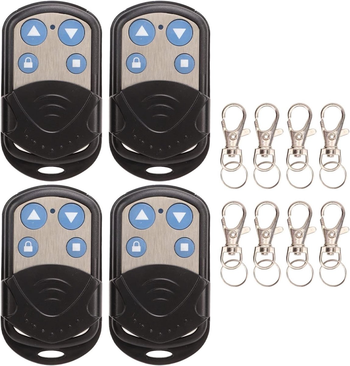 4 Stuks 433MHz Waterdichte Garage Deuropener met Sleutelhangers voor Elektrische Rolpoorten en Hekken