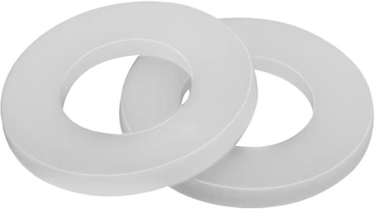 Platte nylon ringen, witte kunststof washers, M3 x 6 x 1 mm, 200 stuks voor bevestiging en isolatie