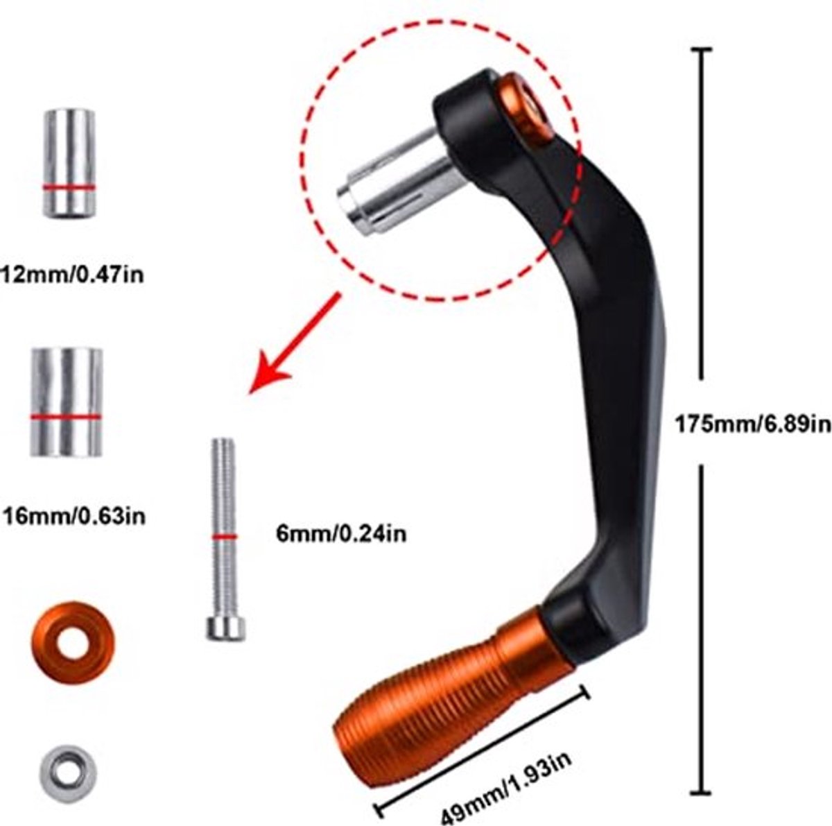 Motorcycle Levers Guard, Rem Koppeling Handvat Beschermers 2 Stuks Roestvrijstaal Zwart Aluminium voor Mountainbikes (Oranje)