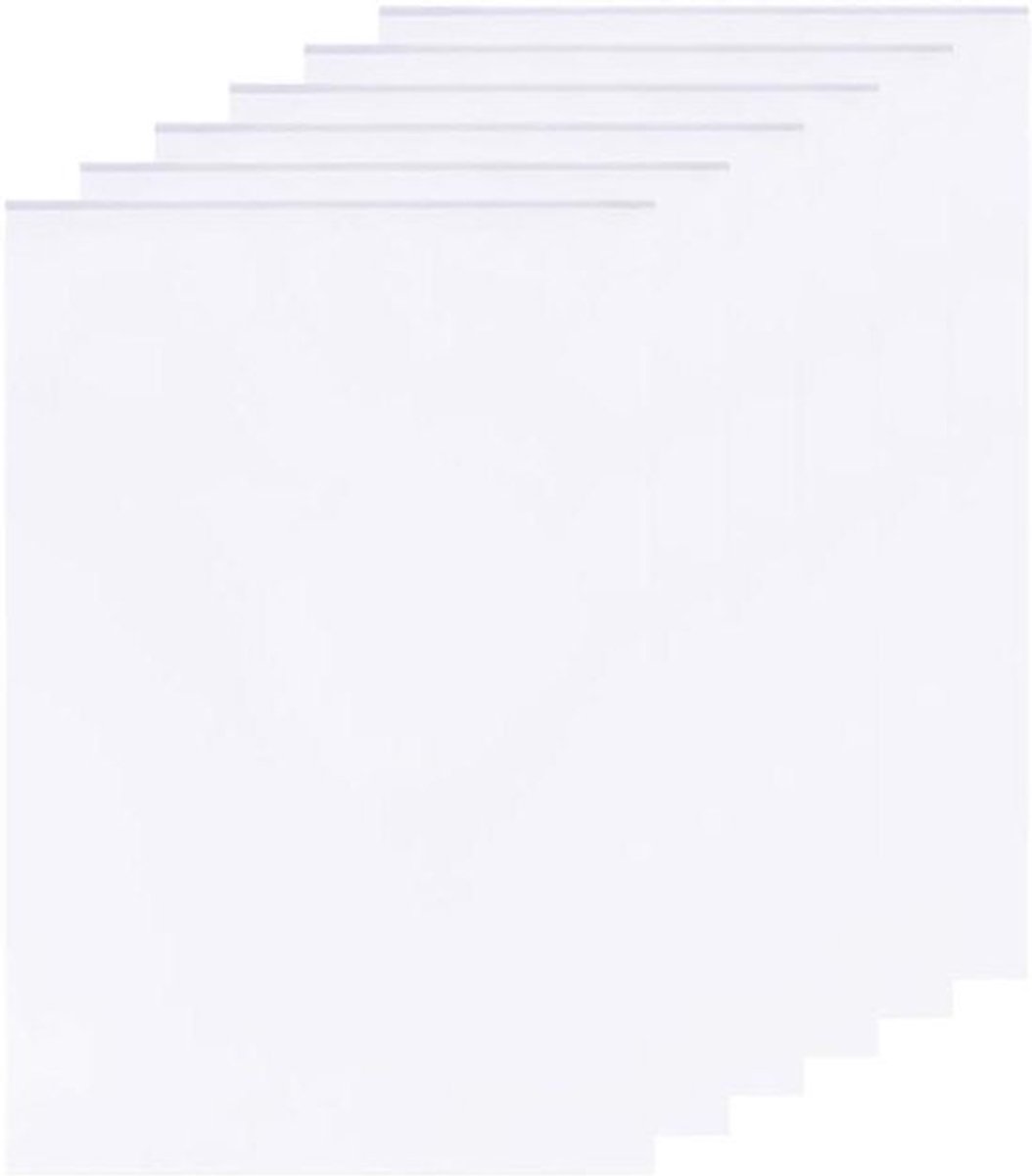 Witte schuimplaten - Set van 6 stuks - 3 mm dik - 30 x 20 cm - Rechthoekig - Voor kunstpresentatie, knutselen, modellering, en meer