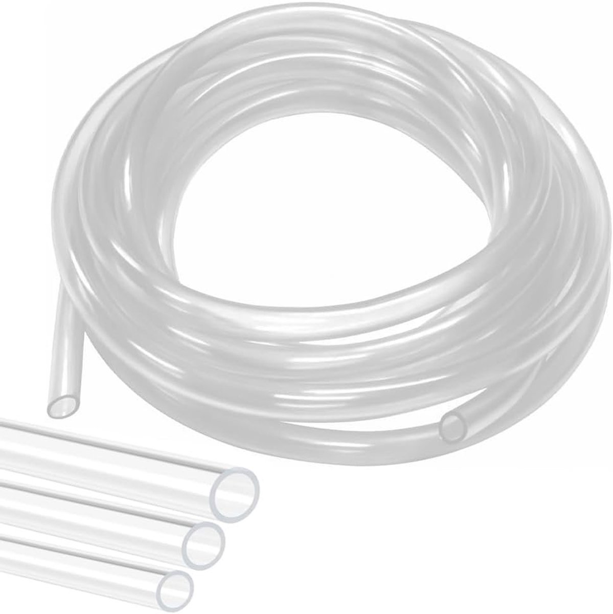 Flexibele Siliconen Slang 12m, 8mm ID x 10mm OD, Voedselveilige Slang voor Water, Lucht en Olie, Transparante Slang voor Pomp en Transport
