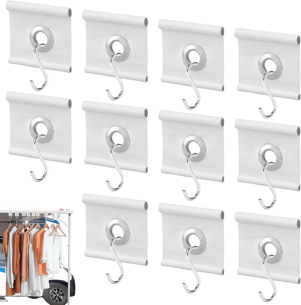 12 Stuks Kederleiste Haakjes voor Kederrail 5/6 mm - 7/8 mm, Kederrail Accessoires voor Campers, Caravans en Tentdoeken