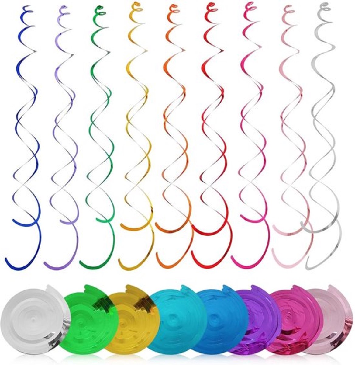 Plafondhangers 36 Stuks - Feest Decoratie - Carnavaldecoratie - Herbruikbaar - PVC Materiaal - Enkele/Dubbele Spiraal - Feestdecoratie