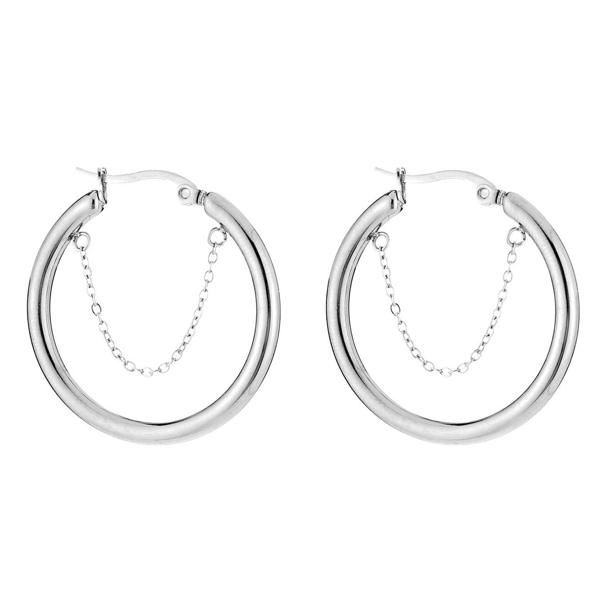Michelle Bijou Oorbellen met Ketting zilver