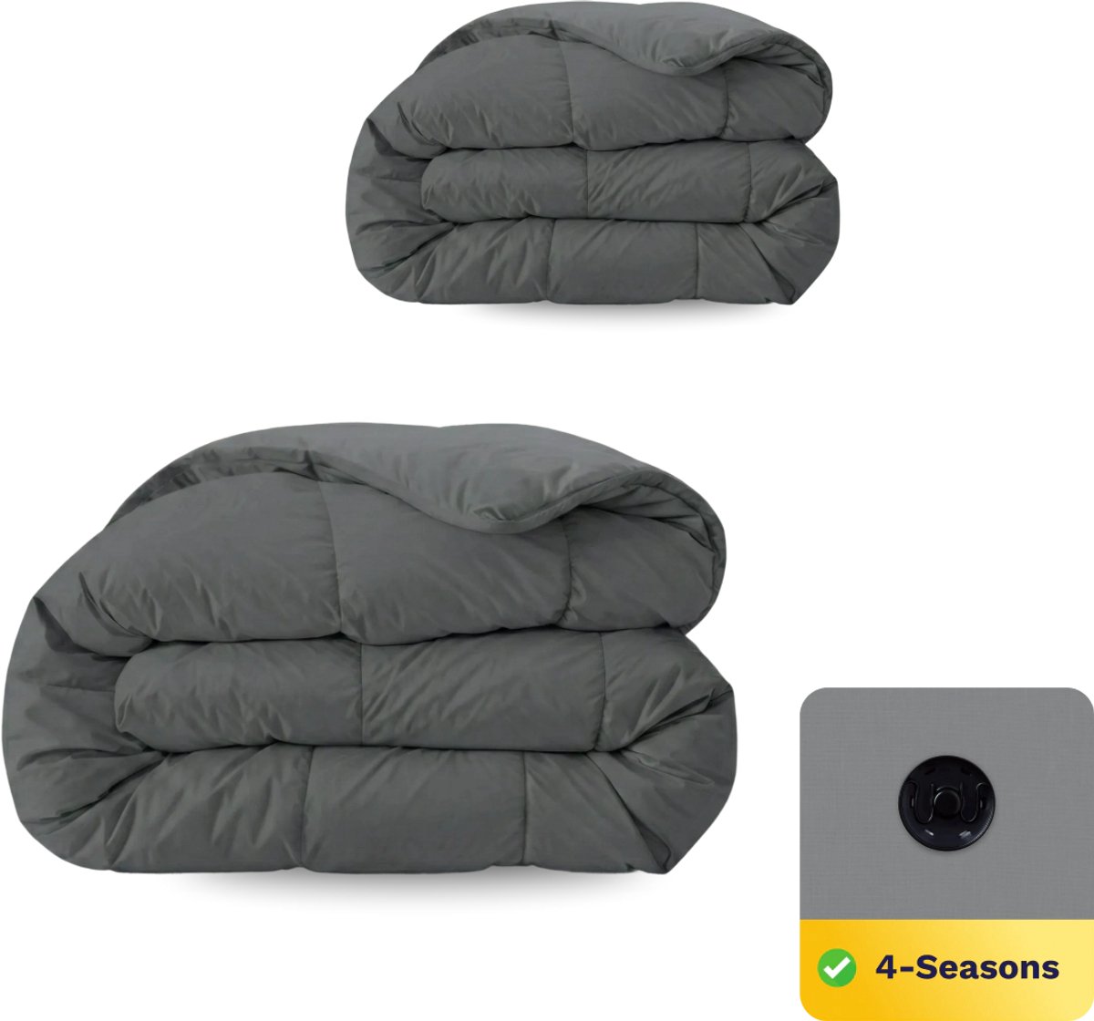 Zelesta Wonderbed Stone Grey 240x200 - Dekbed zonder overtrek - 4 Seizoenen Dekbed - Wasbaar dekbed - Hoesloos dekbed - 2 in 1 Dekbed