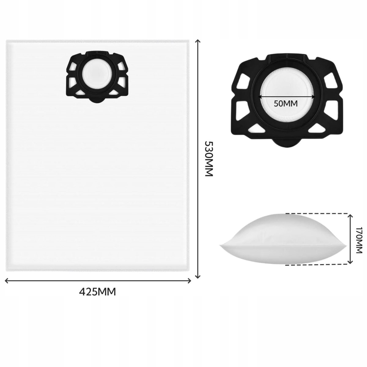 AreoSe - Stofzuigerzakken voor Karcher WD4 WD5 WD6 - 15 stuks