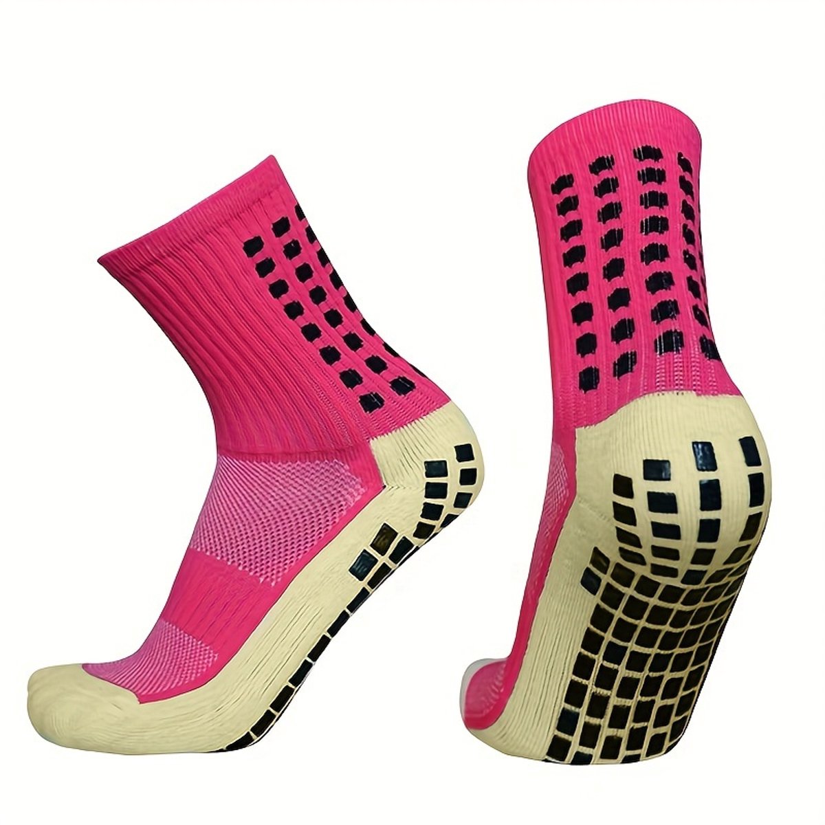 Anti slip sokken - Gripsokken - Sportsokken - Voetbalsokken - Extra grip - One size - Training en wedstrijd - Roze - Jonyx