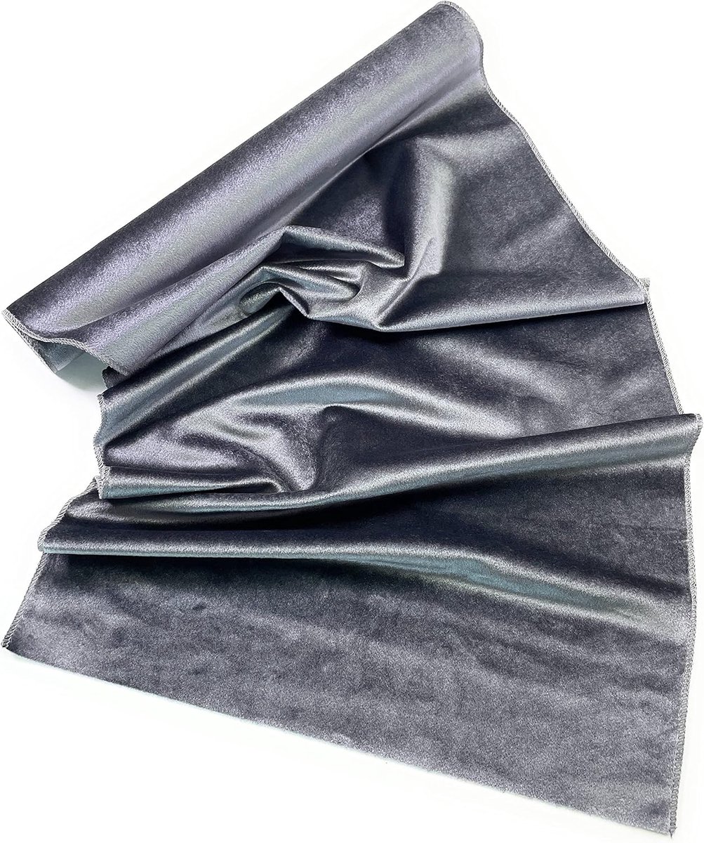 tafelloper van fluweel 36 x 200 cm tafelvlag smal tafelkleed met rechte uiteinden (grijs)