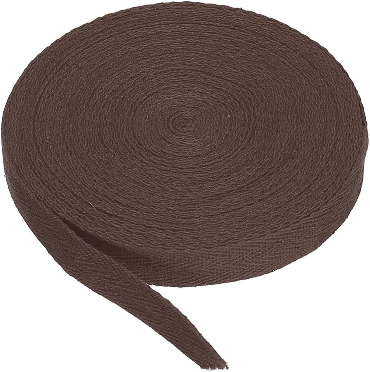 Katoenen kepertape, 15 mm (5/8 inch), 9 m, katoen, kleurlint, voorspanning, binding, plakband, visgraat, weefsel, trim, knutselen, donkerbruin