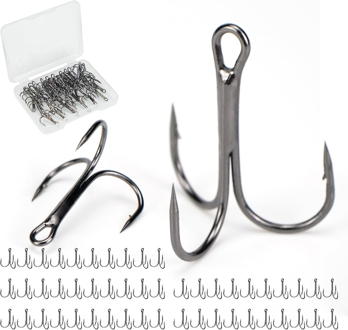 Haken Klassieke Ronde Bocht Sharp Solid Triple Prikkeldraad Vishaak Visgerei