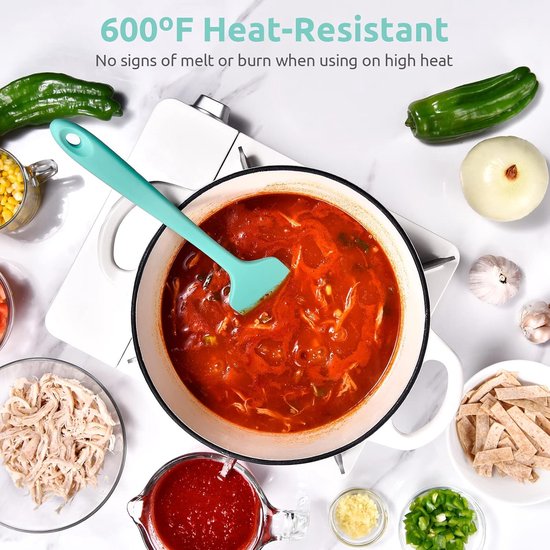 Silicone Spatel 315 ℃ Hoge Hittebestendige (Wintertaling) - 29 cm Flexibele Naadloze Siliconen Spatel, geschikt voor Bakken, Koken, Mengen en Schrapen in Pannen met Antiaanbaklaag — afbeelding 2
