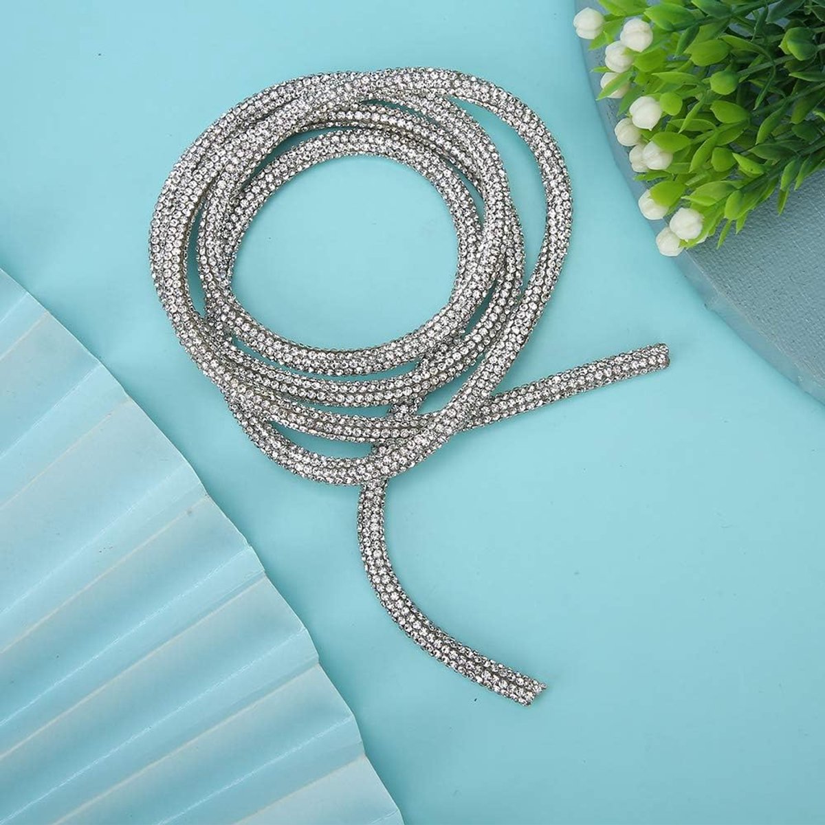 buis touw, naaien strass buis lint, trouwjurk kostuum accessoires, voor DIY bogen, haarband, veters(wit)