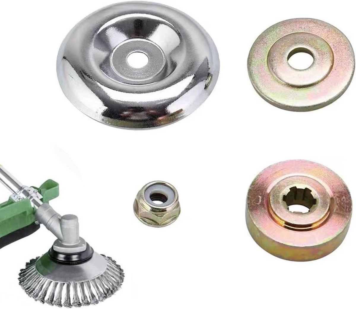 4 stuks reserveonderdelen voor bosmaaier, metalen aandrijving, moerbevestigingsset voor tuinmachine, grasmaaier, bladadapter, kit voor grasmaaier, trimmer, bosmaaier