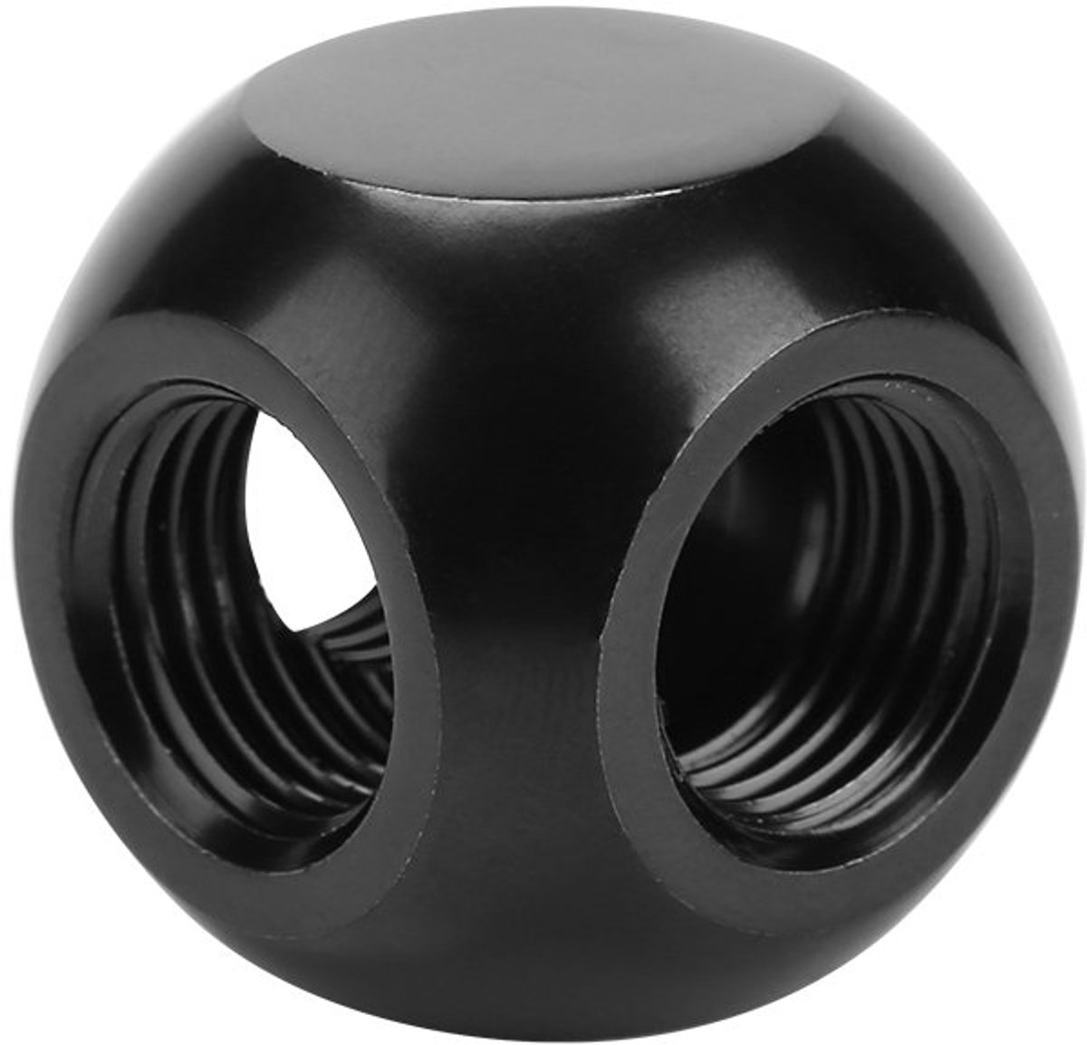 Waterkoeling Fitting Connector Computer Waterkoeling Fitting Sferische Connector G1/4 Schroefdraad 3-weg Messing Adapter voor PC Waterkoeling Toepassing(Zwart)