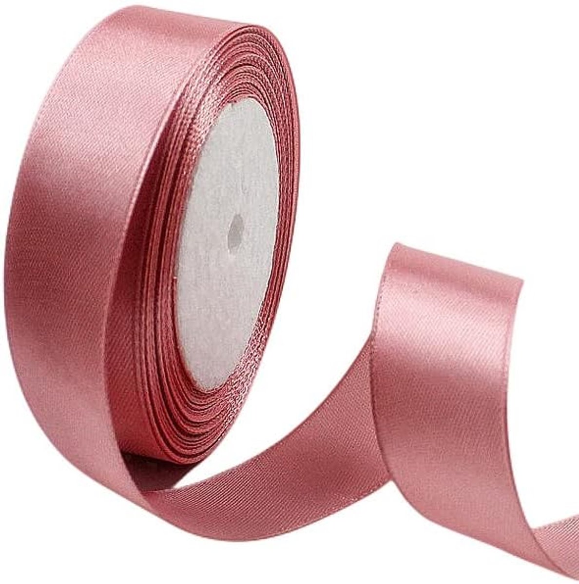Lint Schemerig Roze 25mm,22 Meters Satijnen Linten, Decoratie Zijden Linten, Cadeaulint, Autolint,Stoffen Linten van Zijde en Satijn, voor Bruiloft, Feest, Verjaardag,Valentijn Party