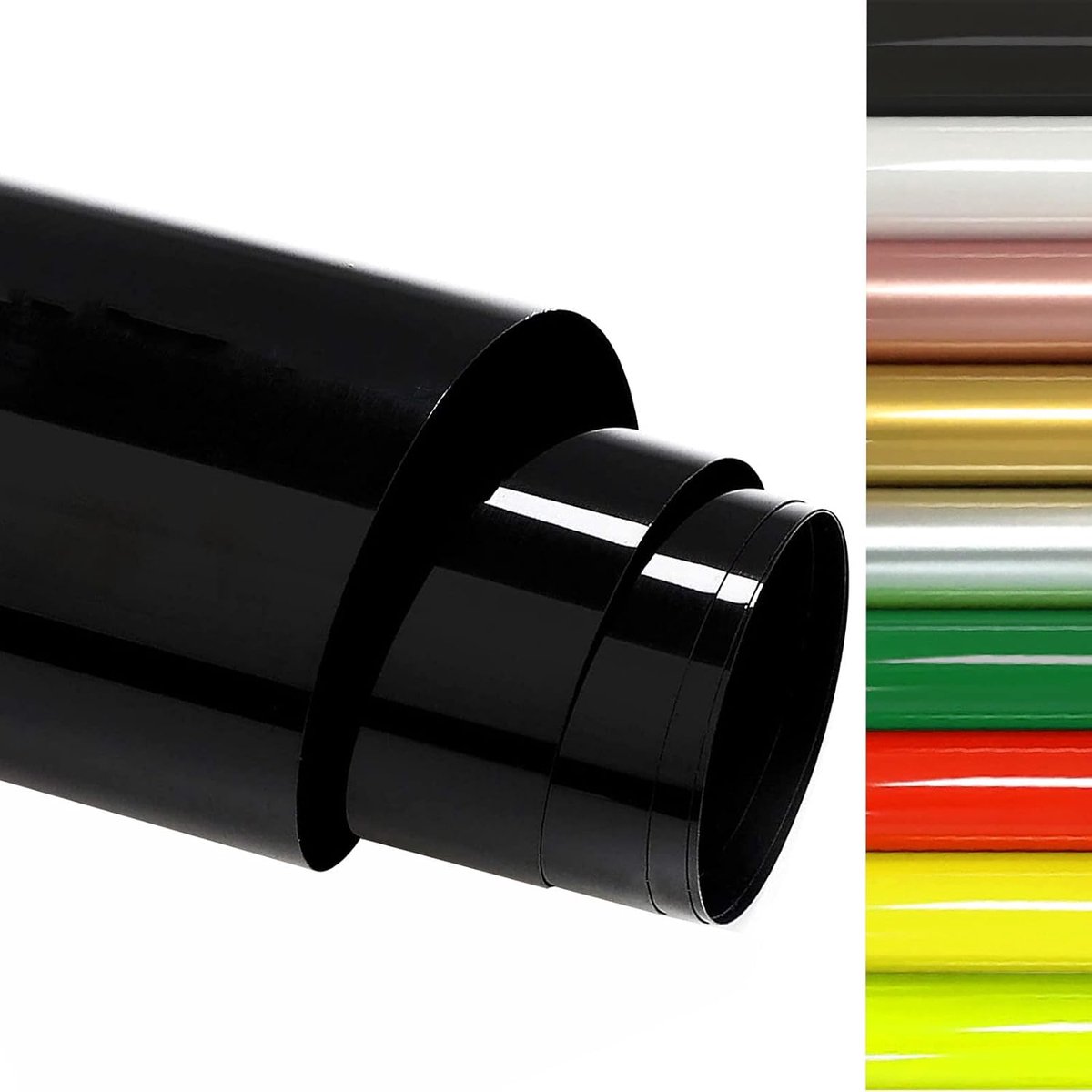 Plotterfolie textiel, 30.5 cm x 3 m Heat Transfer vinyl, textiel strijktransferfolie, voor doe-het-zelf T-shirts, stoffen (zwart)