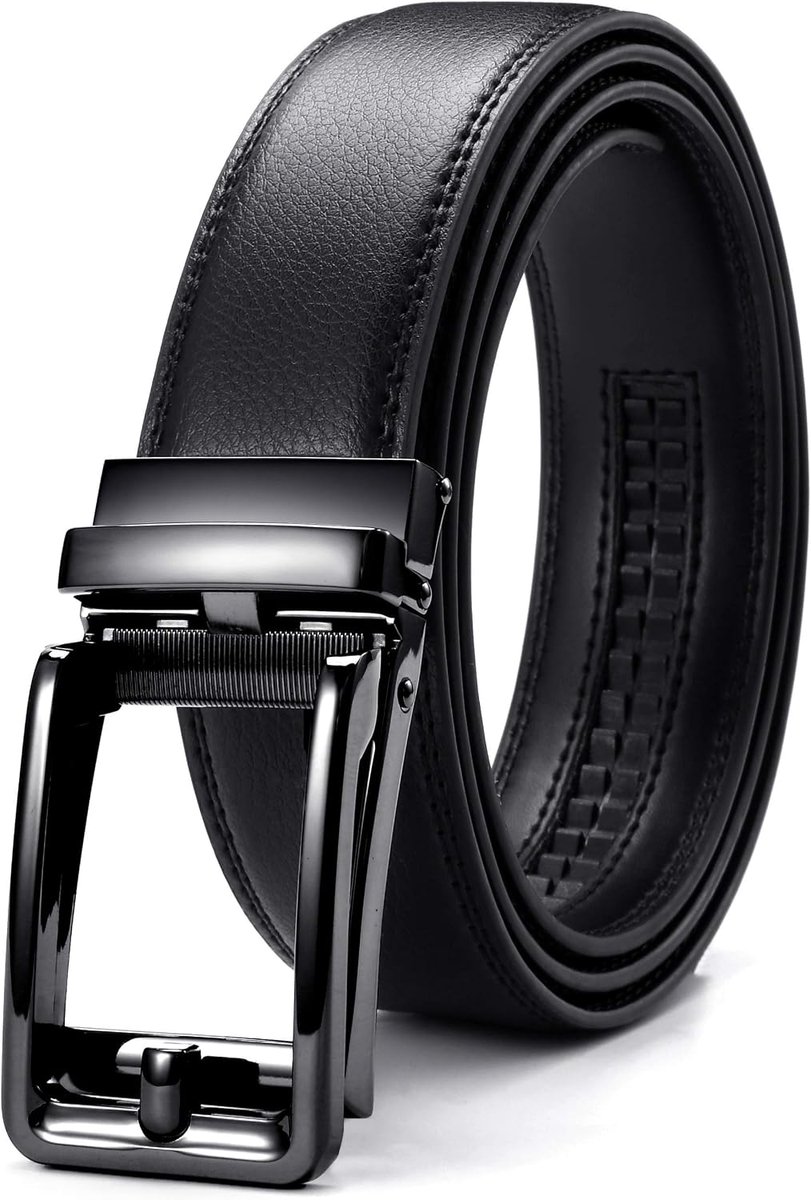 Lederen Herenriem – Automatische Herenriem Leer 35mm voor Pak en Casual – Micro-verstelbare Riem zonder Gaten