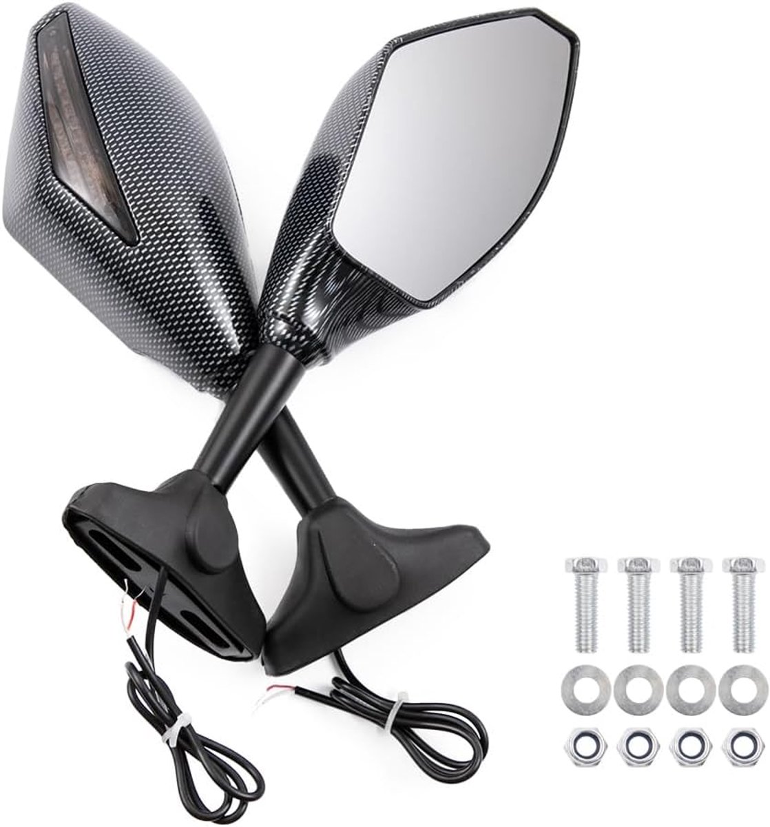 zijspiegel met LED-display, universeel voor Cruiser Street Sport Bike (B)