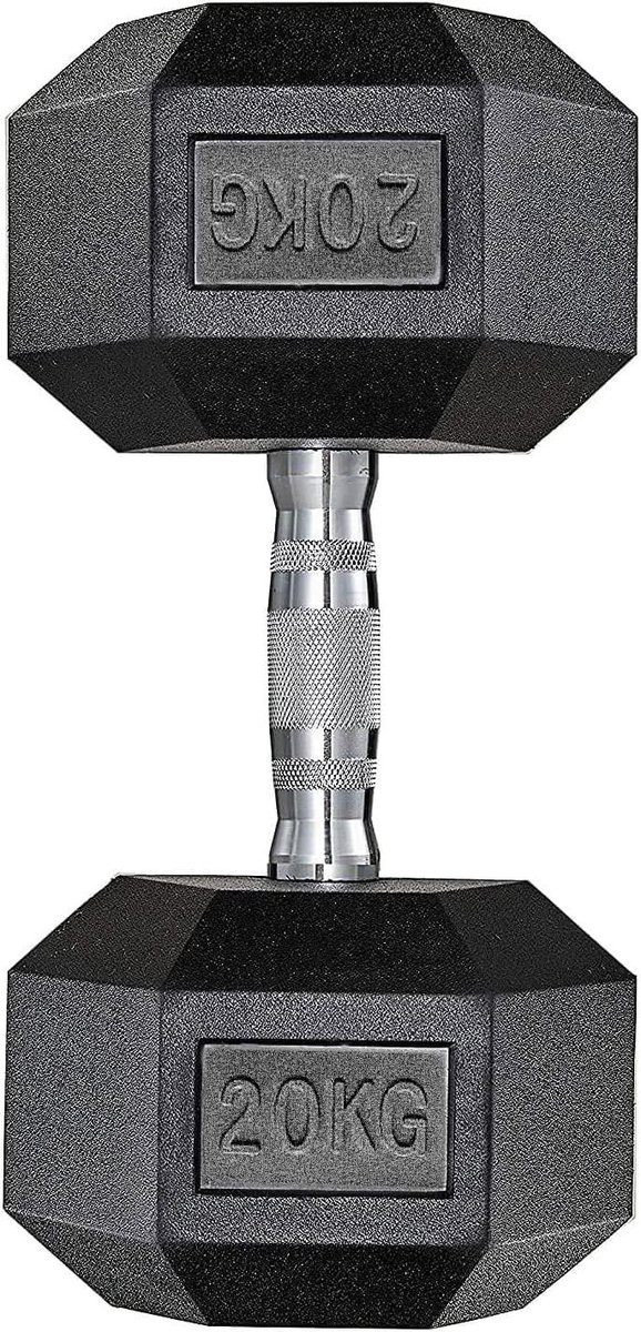 10 kg - 25 kg hexagon duurzaam rubber gietijzer voor krachttraining thuis met ergonomische greep stabiele en veelzijdige halter hex