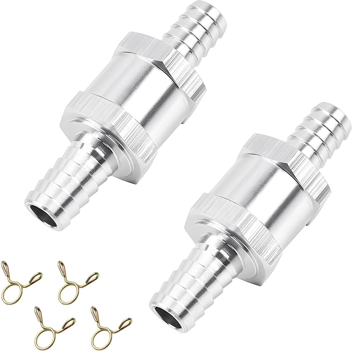 2 stuks aluminium brandstofterugslagklep, brandstofterugslagklep, brandstofterugslagklep voor auto-carburateur lagedruksysteem, auto eenrichtingsterugslagventielen, voor benzine, dieselolie,