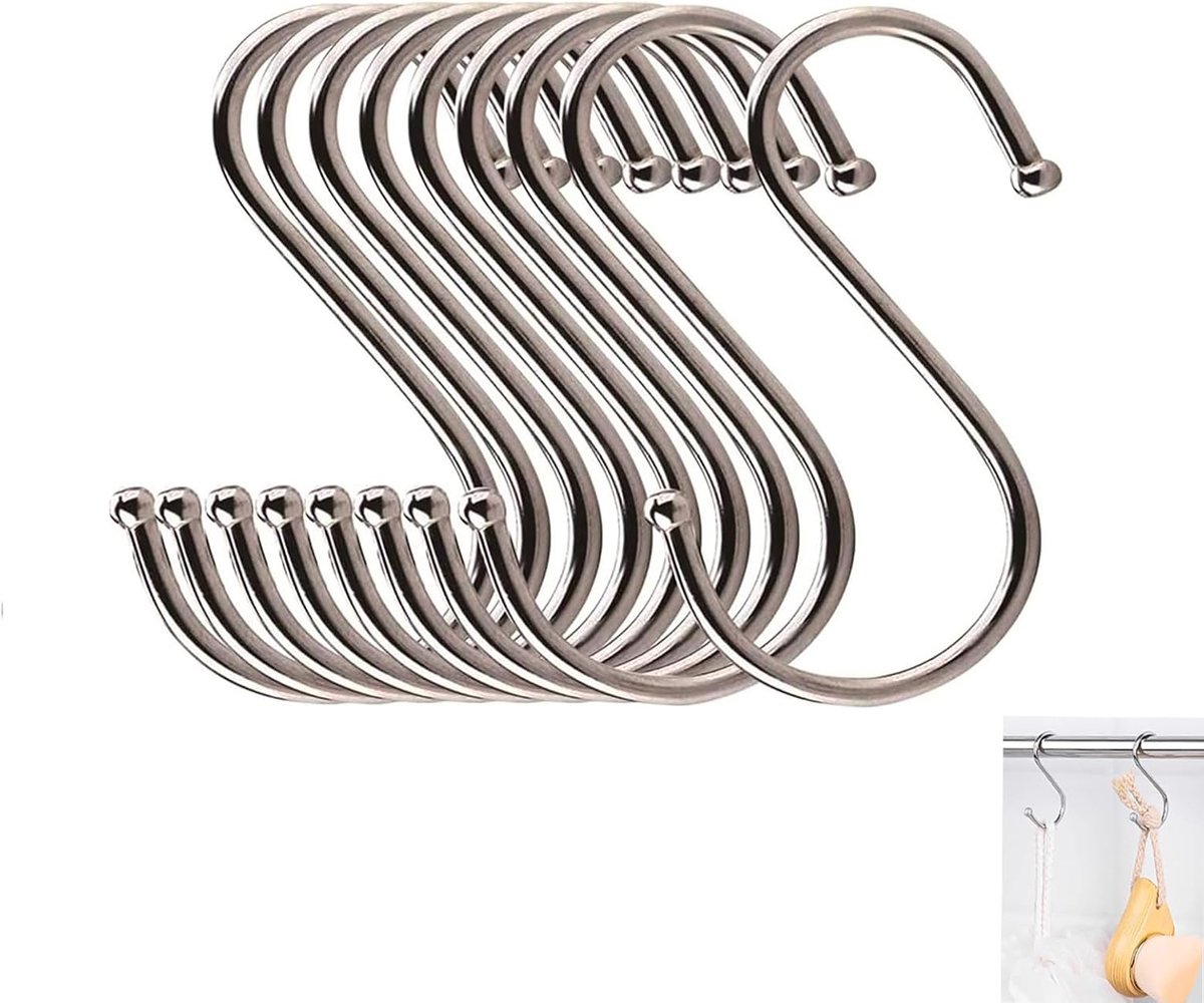 Haken, 10 Pack Keuken Haken S Haken Opknoping Metalen Hanghaken Roestvrij Staal Planten Haken Slaapkamer Garderobe Vlees Haken Gebruiksvoorwerp Haken Multipopused S Opknoping Haken voor Hangers Tuin
