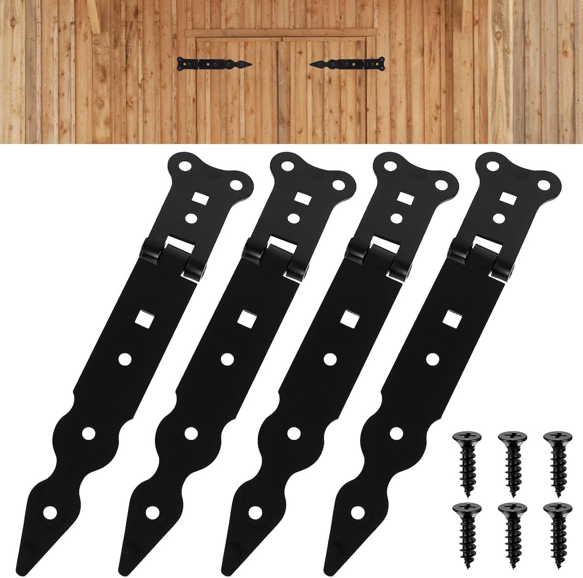 Scharnieren voor deuren, 200 mm T-scharnieren voor deuren en poorten, scharnieren voor hout en jaloezieën, T-scharnieren en kruis voor buitendeuren en ramen in de tuin