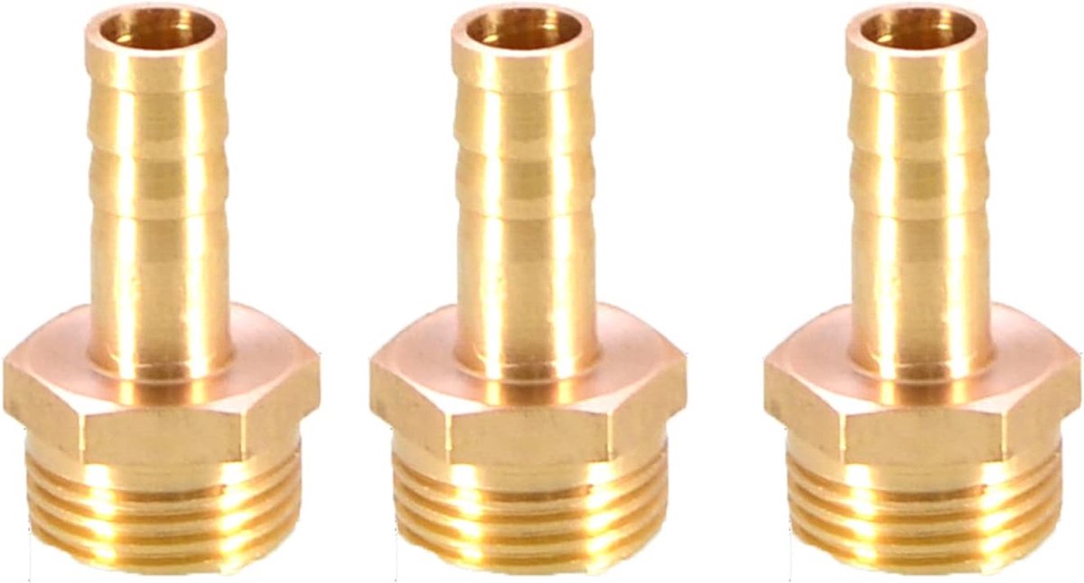 3 STKS Messing Prikkeldraad Slang Fitting Koppeling Connector 8mm tot 3/8 "Mannelijke BSP Draad Pijp Montage Pijp Adapter