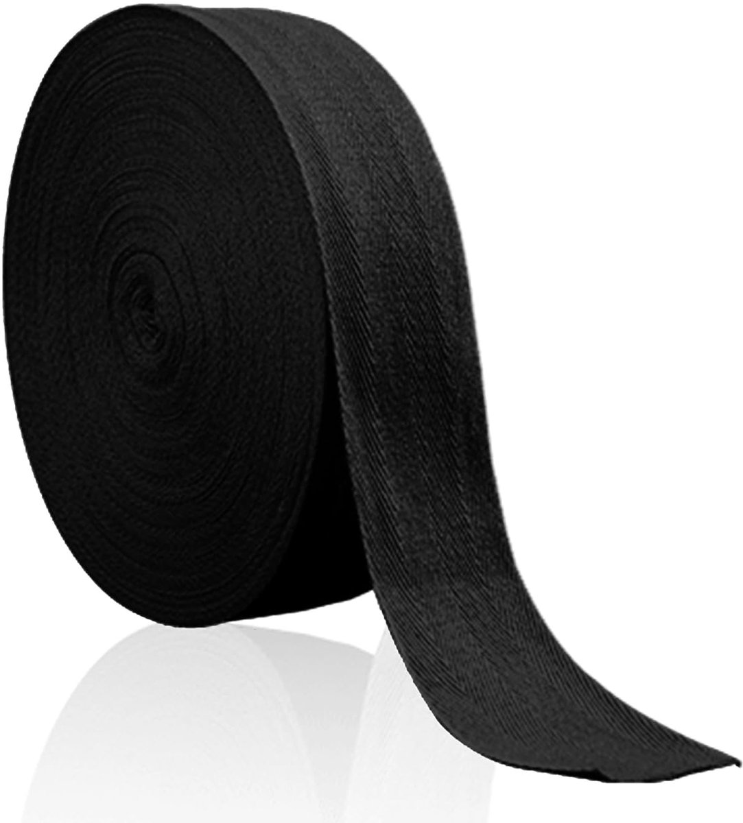 Biasbanden van katoen, 50 mm, 45 m, voor een groot aantal stoffen en vlaggetjes, zwart