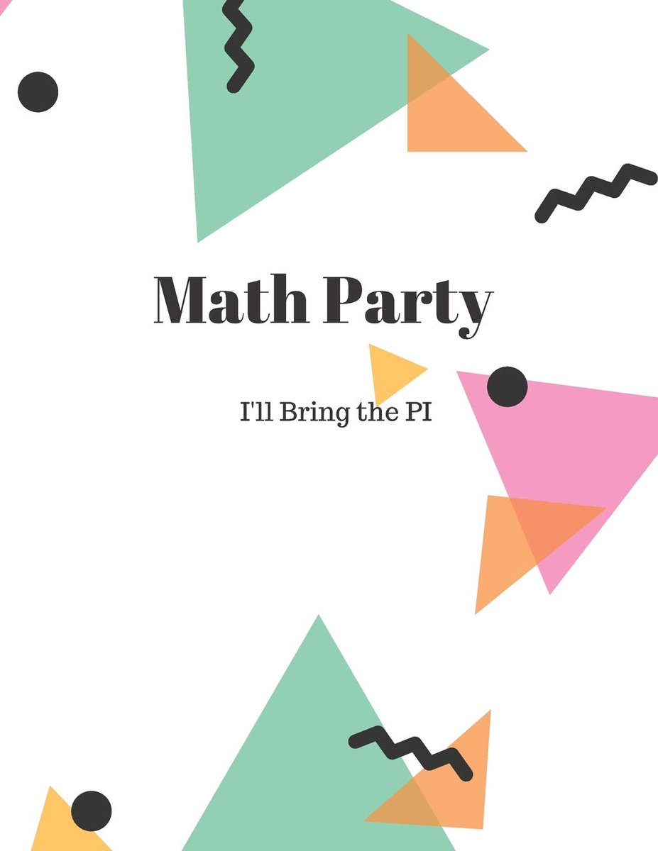 Party I'll Bring the PI: Quad Ruled Graph Grid Paper Notebook 100 Sheets Large 8.5 x 11 Fun Neon Geometric Design