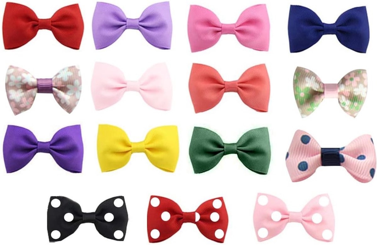 Haarspeld voor meisjes, 15 stuks, babyhaarclips, haarspelden, strik, haaraccessoire voor meisjes en kinderen, van ripsband en metaal