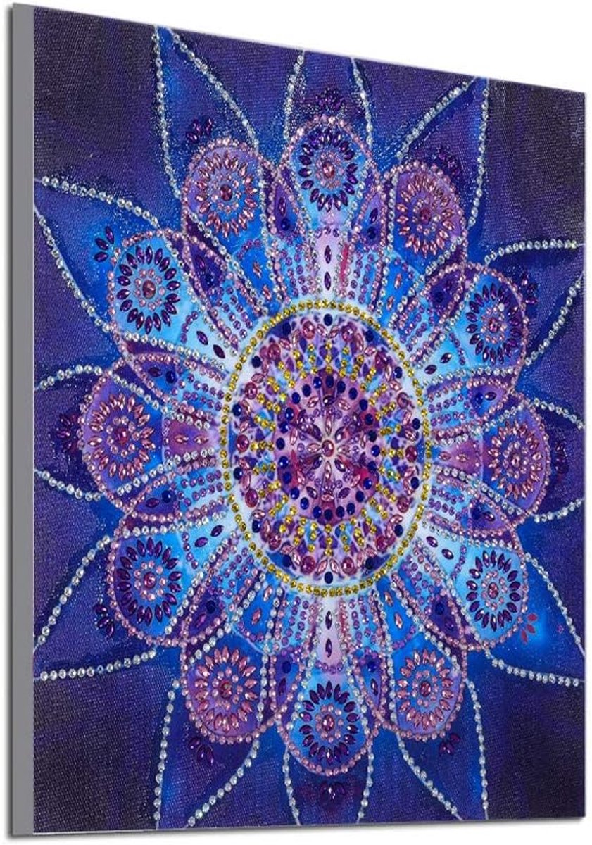 5D Doe-het-zelf diamantschilderij voor volwassenen, mandala, bloem, doe-het-zelf, speciaal gevormde diamond painting, strass, borduurwerk, kruissteek, kunst, handwerk, diamant voor thuis, muur