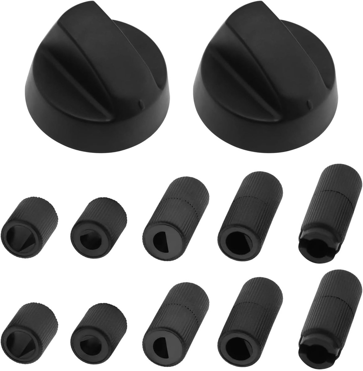 Knoppen Wijzerplaat Schakelaar Multi Fornuis Vervanging voor Air Fryer Mini Oven Kachel Grill met Adapter Knop Schakelaar, Zwart