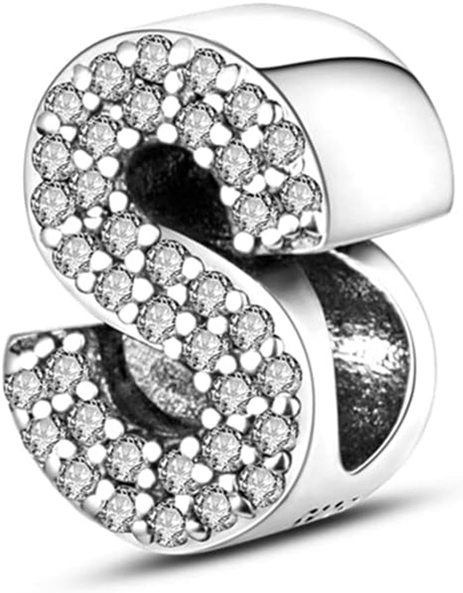 Bedelhanger voor dames, letter A-Z, voor armband, 925 sterling zilver, bedelkralen, geschikt voor armband en halsketting, compatibel met Europese armbanden voor vrouwen en meisjes, Sterling zilver