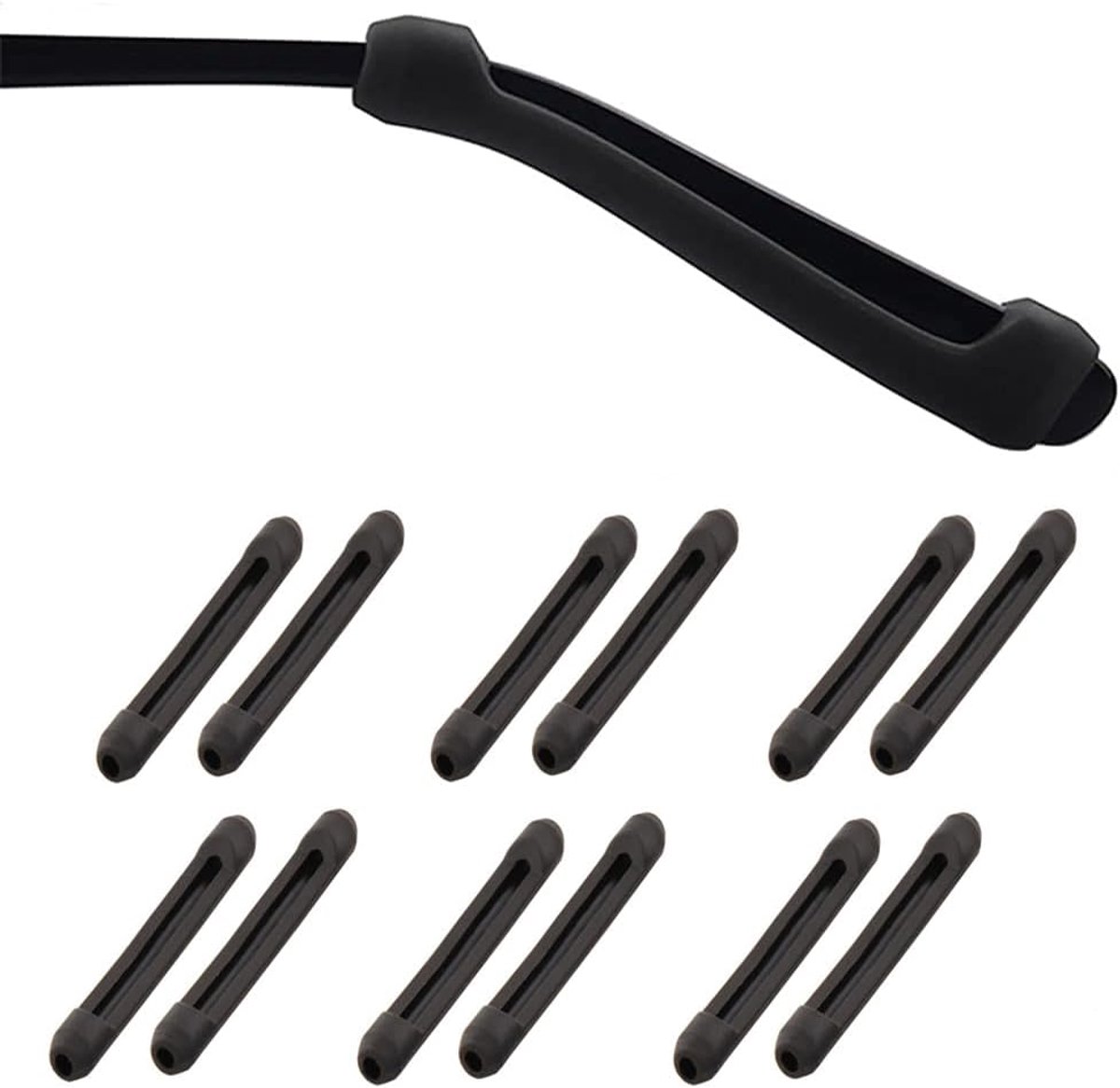 Ultra Zachte Antislip Siliconen Brillen Tempel Tips - 6 Paar Oorgrepen Mouwhouder