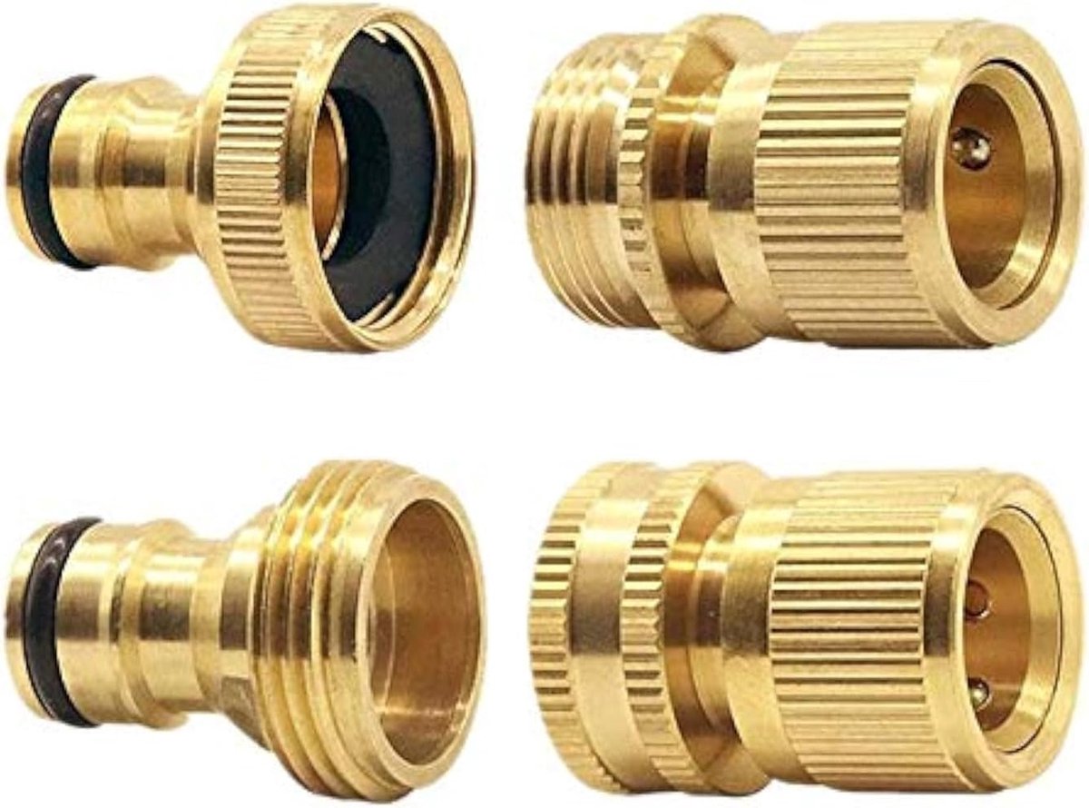 tuinslang connector kit, 3/4 inch binnendraad kraan connector en mannelijke snelkoppeladapter (4-delige set)
