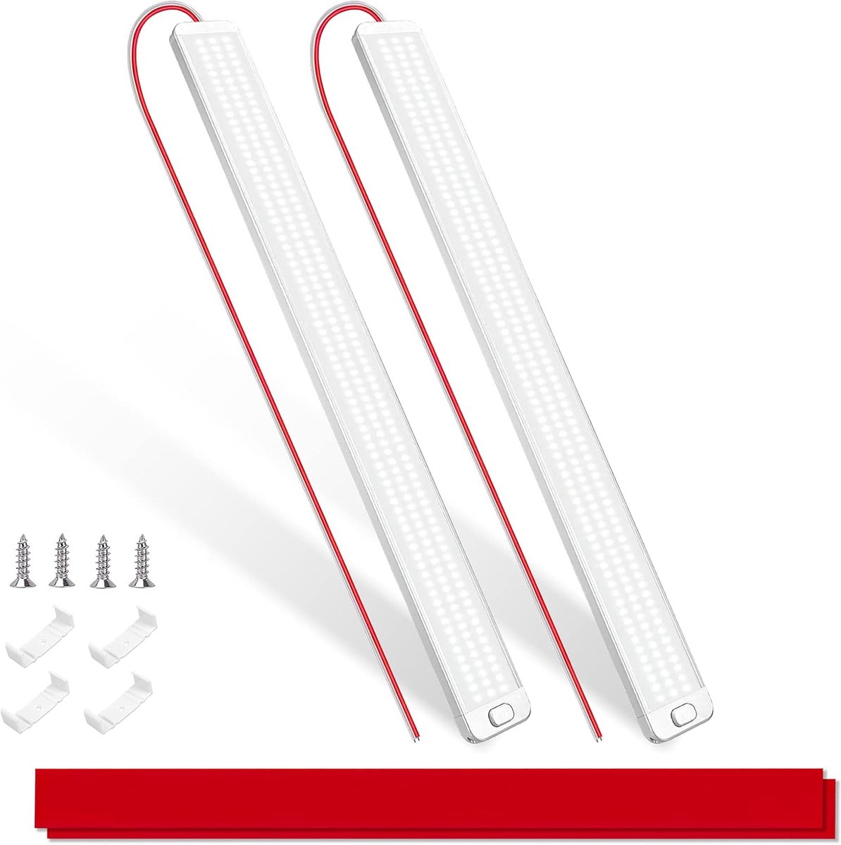 228 ledstrip, 12 V (40 cm), 12 volt, 10 W, 1000 lm, led-auto-interieurverlichting, lichtstrip met schakelaar, dunne camperverlichting, verlichting voor auto, vrachtwagen, bestelwagen, caravan