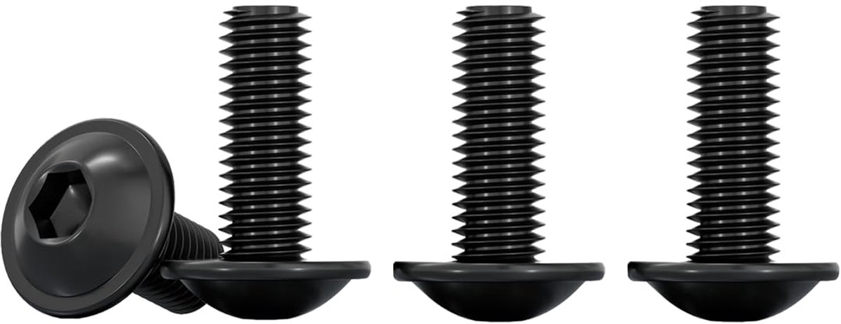Lens kopschroef met flens, M4 x 16 mm, 50 stuks, machineschroeven, roestvrij staal A2 V2A, zeskantschroeven voor Les Connexions Mécaniques, volledige schroefdraad metrisch