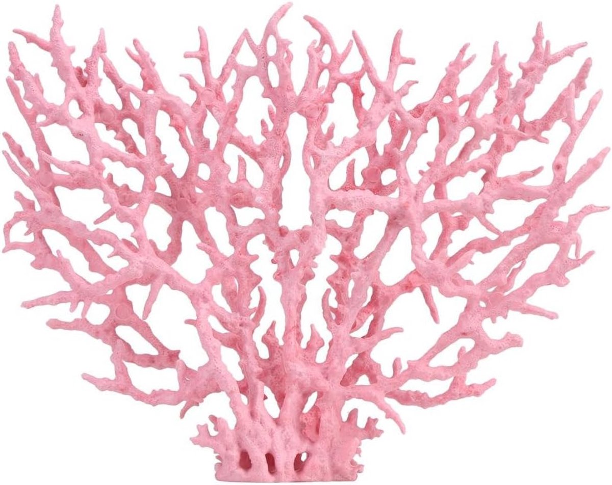 Koraal, Kunstmatige Plastic Aquariumplanten Koraal Aquarium Decoraties in verschillende maten en kleuren (L Roze)