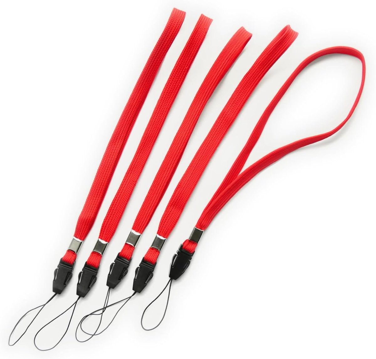 korte polsband/korte polsband/korte pols lanyard (enkele, set van 5) - rood