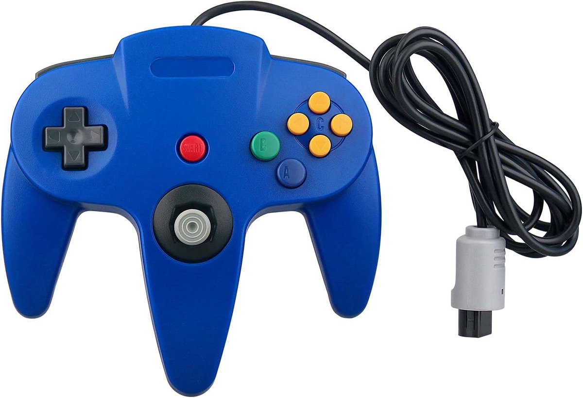 Bekabelde Controller Gamepad Joystick Joypad voor Nintendo 64 N64 Console Videogames Kleur Blauw