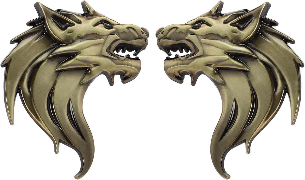 Auto stickers wolf kop - 3D metalen embleem - reflecterend - perfect voor car decoration - SnelShoppen