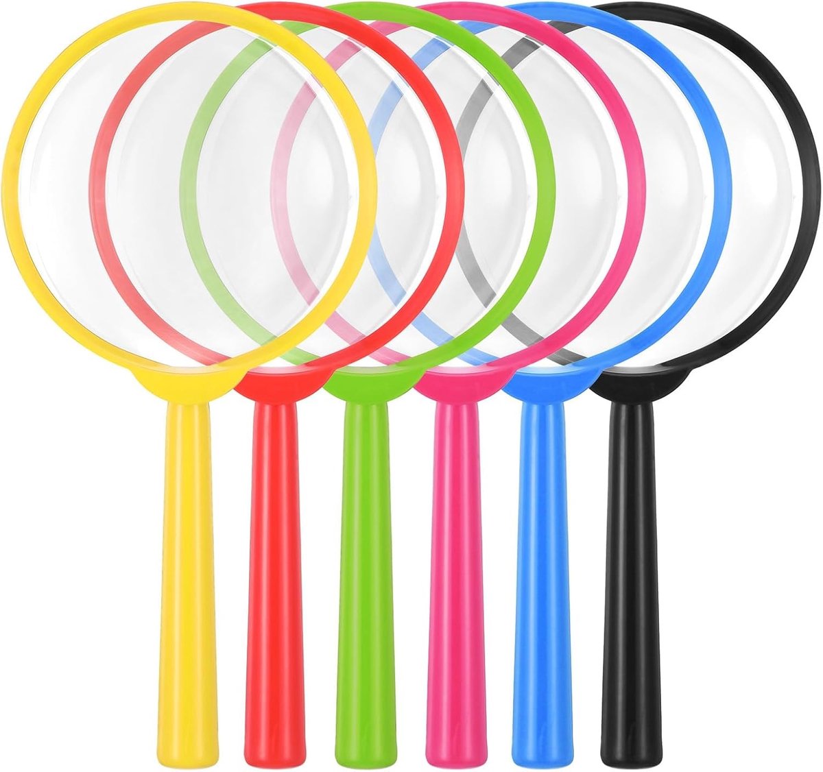 Vergrootglas set 6 stuks - kleurrijk plastic - 12.7 cm diameter - ideaal voor natuurstudies - SnelShoppen