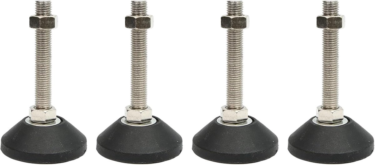 Poten, 4 stuks M10 Heavy Duty hoogteversteller, voetvoeten, niveller, schroefdraadmaat voor tafels, stoel, bank, werkbank, dressoir, bank, kasten (D40 x M10 x L30)