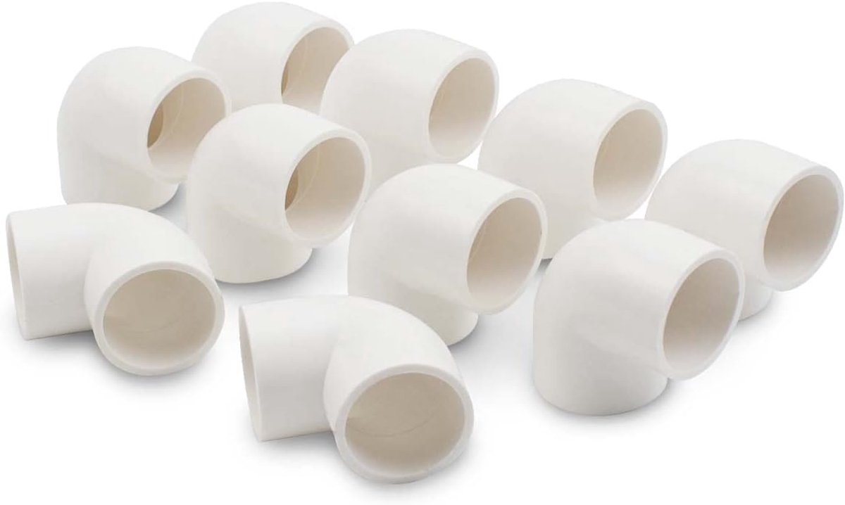 10 stuks 20MM (1/2") 90 graden Elleboog Slip Connector PVC-U Fitting Elbow Coupling Connector Garden Water Pipe Connection