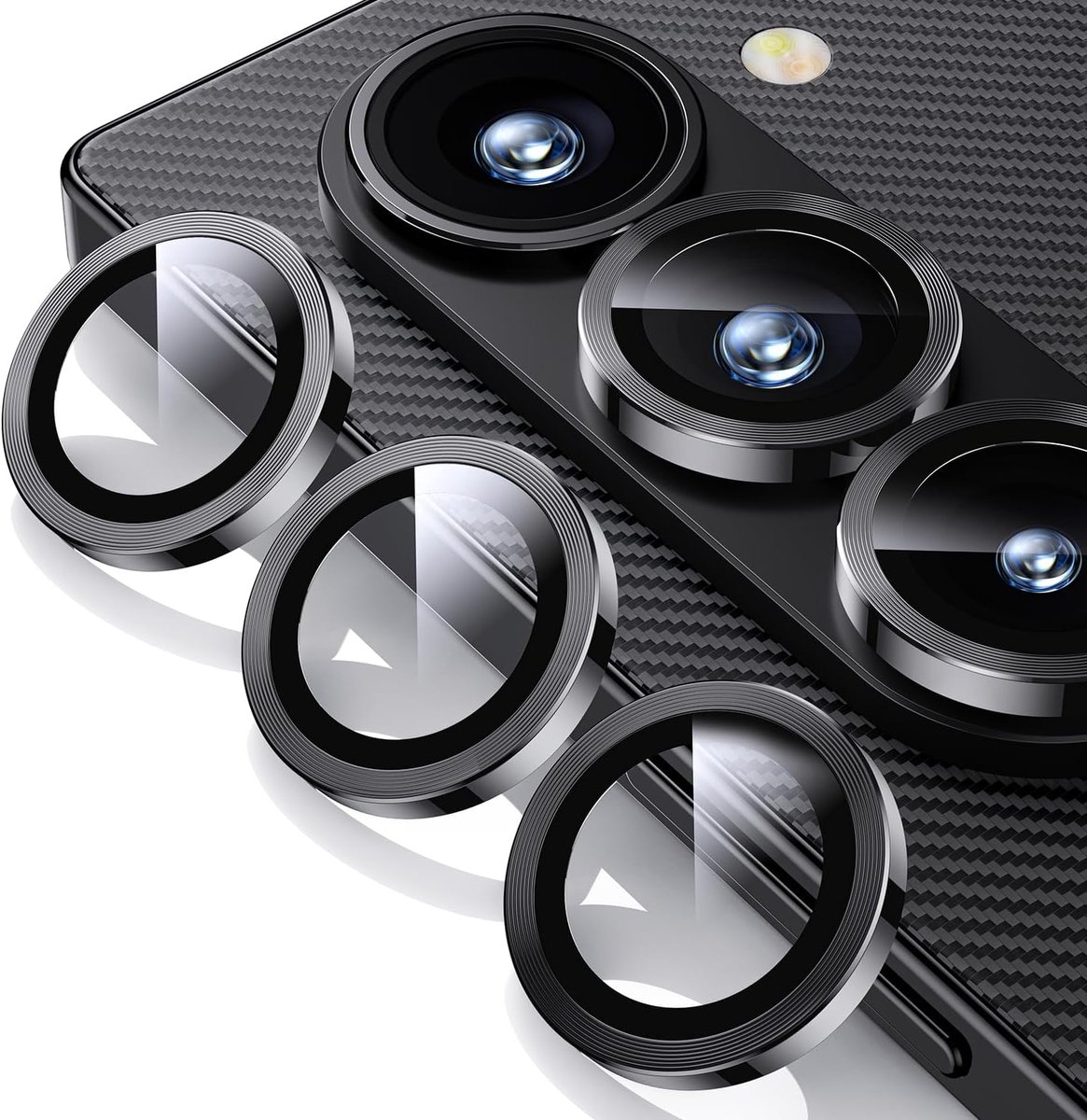 WSKEN voor Samsung Galaxy Z Fold 6 Camera Lens Protector - [Behoud Originele Opname] Onbreekbaar HD 9H Gehard Glas Metalen Ring Behuizing Accessoires Titanium, Anti Vingerafdruk, Krasbestendig