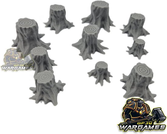 Set van 10 boomstammen, verspreide fantasieruimte voor games, rollenspel en bot, schaal 28-32 mm, miniaturen, wargaming, Dnd rekwisieten, 3D-print voor schilderen — afbeelding 2