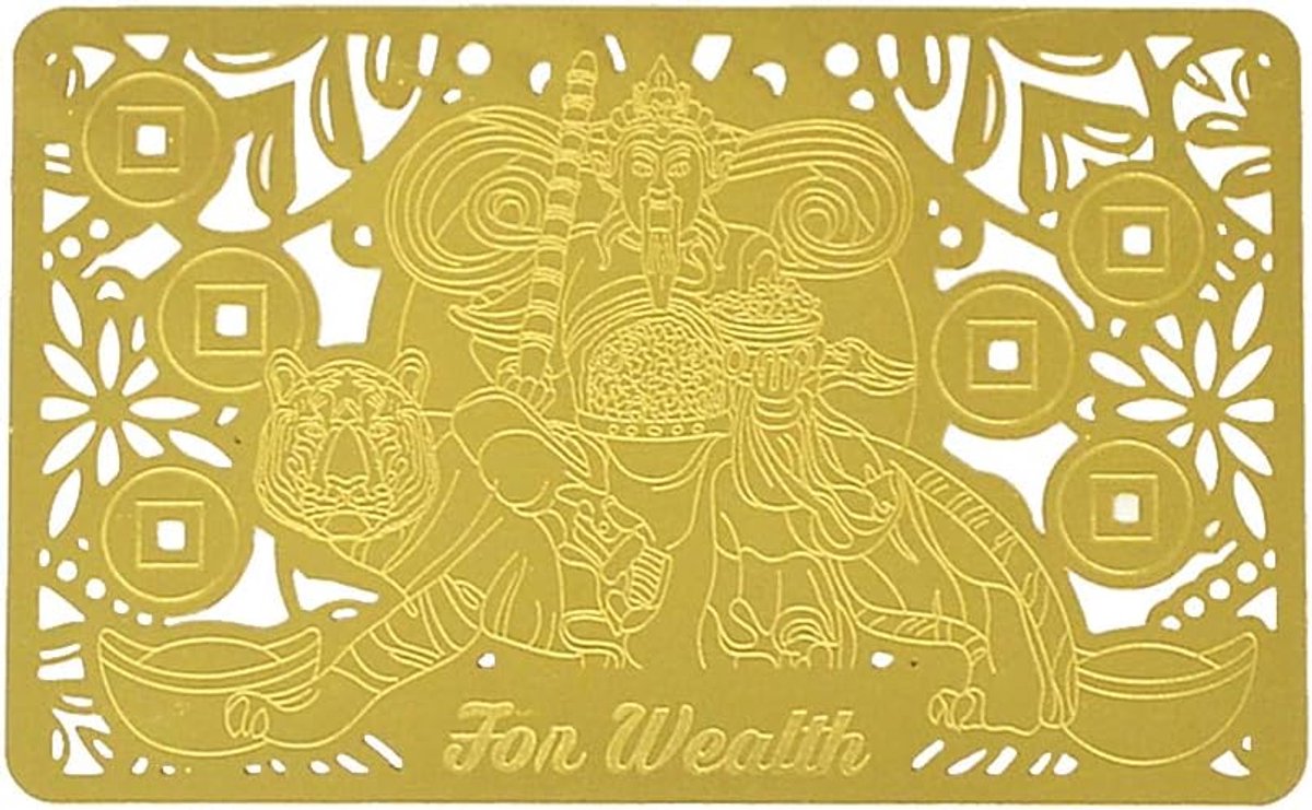 Shui verhogen uw rijkdom geluk gouden kaart W4276