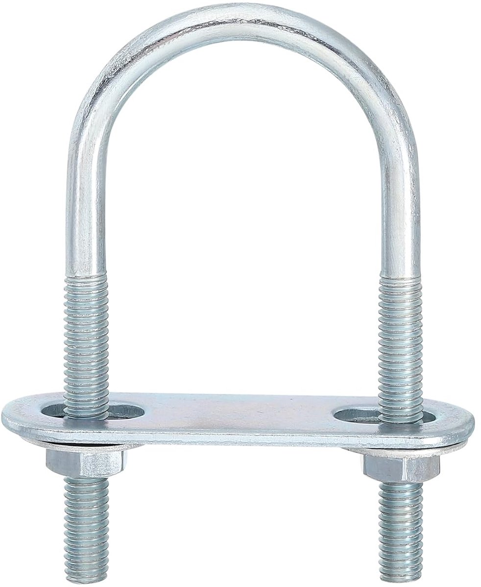 U-bouten, 6 sets 34 mm binnenbreedte 75 mm lengte M6 U-bouten van verzinkt koolstofstaal met moeren en platen, voor bootaanhangers